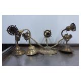 Three Brass Adjustable Desk or Table Lamp Bases