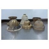 Six Vintage Metal Lamp Parts and Housings