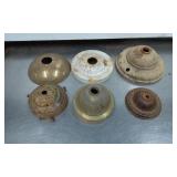 Six Metal Light Fixture Ceiling Canopies in Variou