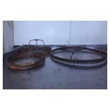 Three Metal Antique Lamp Shade Frames