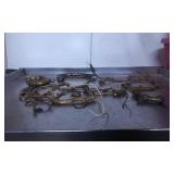 Ornate Metal Lamp Parts with Floral and Scroll Des