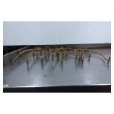 10 Brass Lamp Parts with Curved Arms