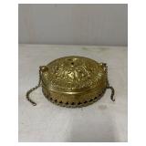 Brass Oil Lamp Part with Ornate Detailing and Chai