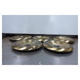 Five Brass-Plated Light Fixture Parts with Central