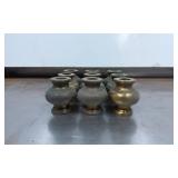 Nine Brass Lamp Component Bases