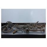 Vintage Metal Light Parts with Scrollwork and Fixt