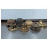 Seven Vintage Brass and Metal Light Fixture Canopi