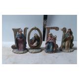 Four-Piece Noel Nativity-Themed Figurines with Let