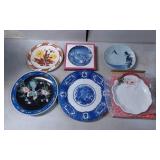 Decorative Plates Featuring Various Designs and Ma