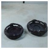 Carved Wooden Ashtrays with Openwork Design