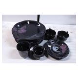 Mikasa Rondo EJ 702 Tango Black Dinnerware Set, In