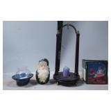 Holiday Candle Holders and Decorative Santa Candle