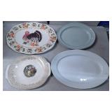 4 Decorative Ceramic & Porcelain Serving Platters,