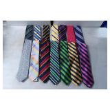 14 Men's Patterned Neck Ties with Striped and Abst