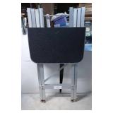 Folding Aluminum Table with Black Textured Surface