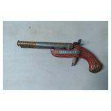 Tin Toy Flintlock Pistol with Decorative Detailing