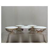 Five Liling China Porcelain Bowls with Gold Detail