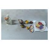 Ceramic Figurine and Polystone Resin Fruit-Themed