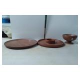 Three Handmade Wooden Serving Dishes by Robert Tro