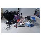 Zebra-Lined Black Tote with Assorted Personal Care