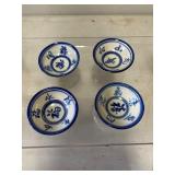 Four Blue and White Chinese Porcelain Bowls with C