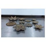 Brass Floral Decorative Elements or Ornaments With