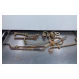 Vintage Metal Lamp Parts, Rusted and Corroded