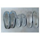 Three Pairs of Used Shoe Insoles in Various Sizes