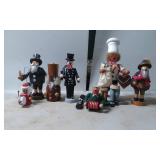Wooden German-Style Figurines, Seven Pieces