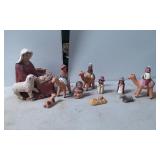 Peruvian Terracotta Nativity Scene with Figures an