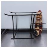 Handcrafted Santa Claus Figurine with Metal Rockin