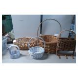 Five Assorted Woven and Crafted Baskets