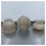 3 Ribbed and Frosted Glass Lamp Shades