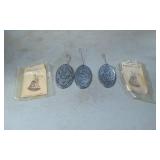 3 Wilton Armetale Pewter Holiday Ornaments