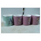 Four Opalhouse Stoneware Monogram Mugs with Metall
