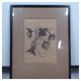 Framed Artwork of Wooden Roses, Hawaii, 1938