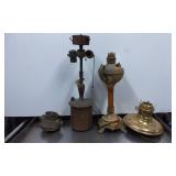 Antique and Vintage Oil and Kerosene Lamps, Mixed