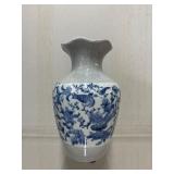 Chinese Blue and White Porcelain Vase with Crackle