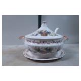 Japanese Porcelain Soup Tureen Set with Lid, Ladle