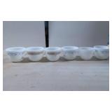 Six Assorted Milk Glass Teacups with Floral and Ge