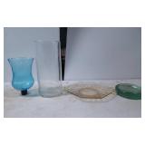 Glass Items Including Vase, Cylindrical Container,