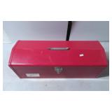Red Metal Toolbox with Assorted Tools and 11-Piece