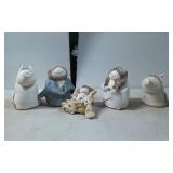 Handcrafted Ceramic Nativity Set with Five Figurin