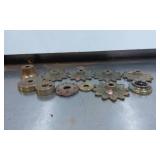 Brass Lamp Parts Including Decorative Floral Eleme