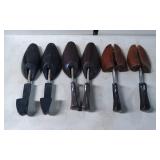 Six Shoe Trees in Plastic and Wood with Metal Inse