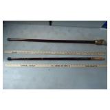 Gold-Colored Lion-Head Cane and Wooden Cane with T