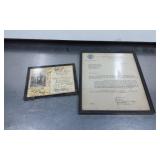Framed Cradle Roll Certificate and Correspondence