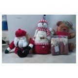 Christmas Decorations Including Santa, Snowman, Te