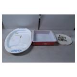 Corning Ware Platter, Square Baking Dish, and Deco