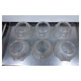 Six Frosted Glass Light Shades with Starburst Patt